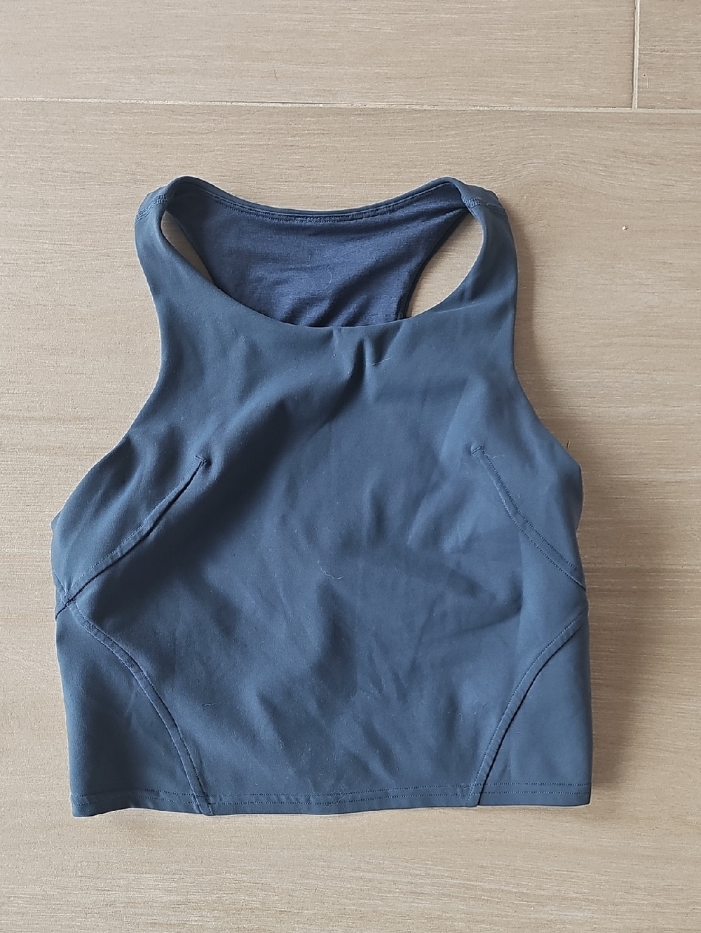 lululemon athletica High-Neck Racerback Crop Top - Charcoal Gray